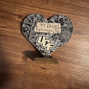 My heart belongs to UCF wood decor